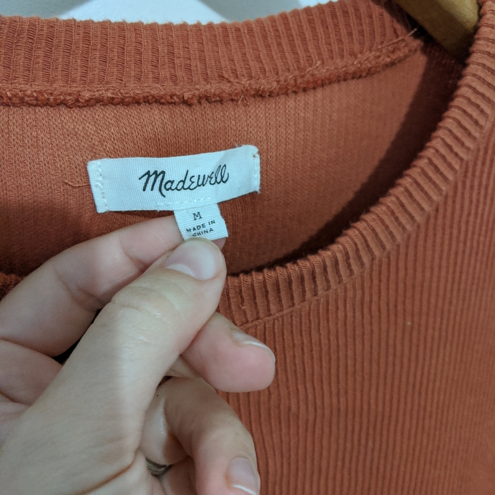 Madewell Ruffle Cuff Ribbed Top - Picture 7 of 7